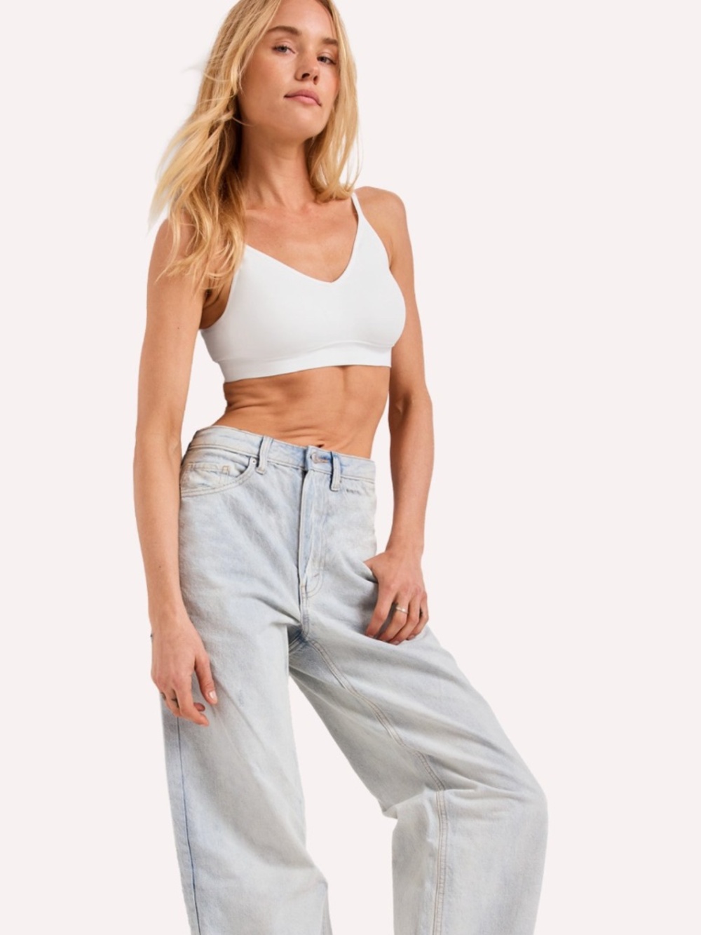 Jockey Women's Modern Micro Seamfree Cami Strap Bralette – White – NWT